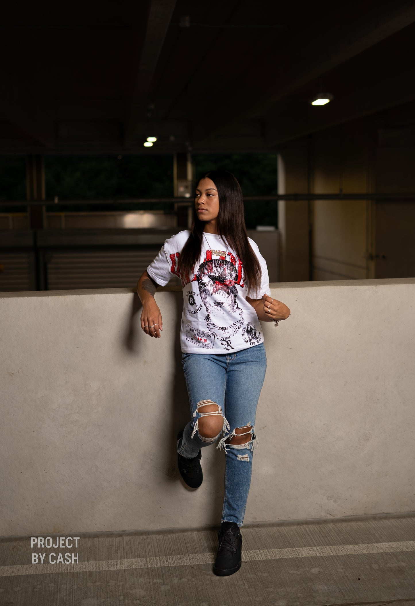 White Ski Mask Boxy Tee
