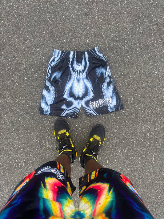 Abstract Charcoal Mesh shorts