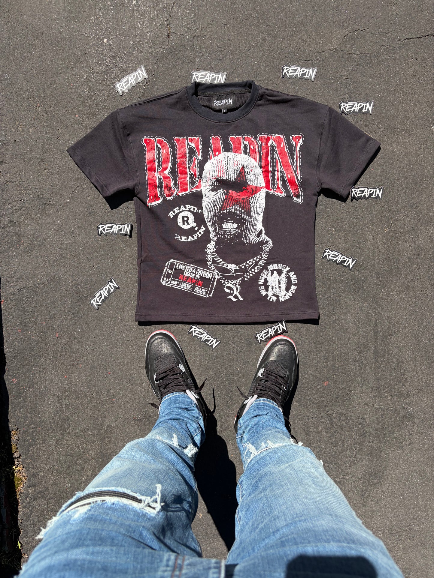 Black Ski Mask Boxy Tee