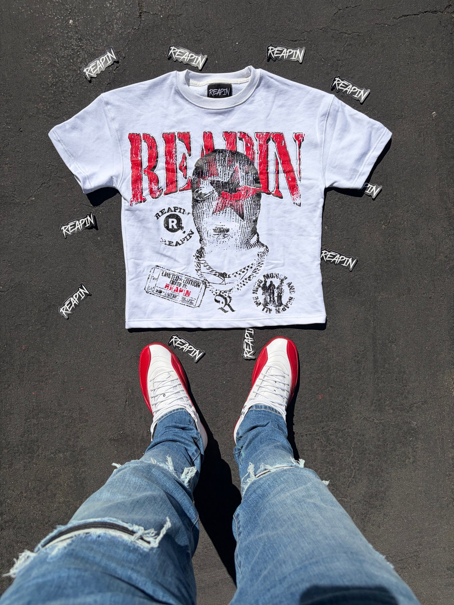 White Ski Mask Boxy Tee